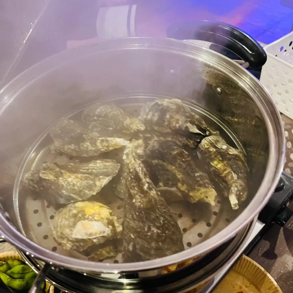 蒸し牡蠣