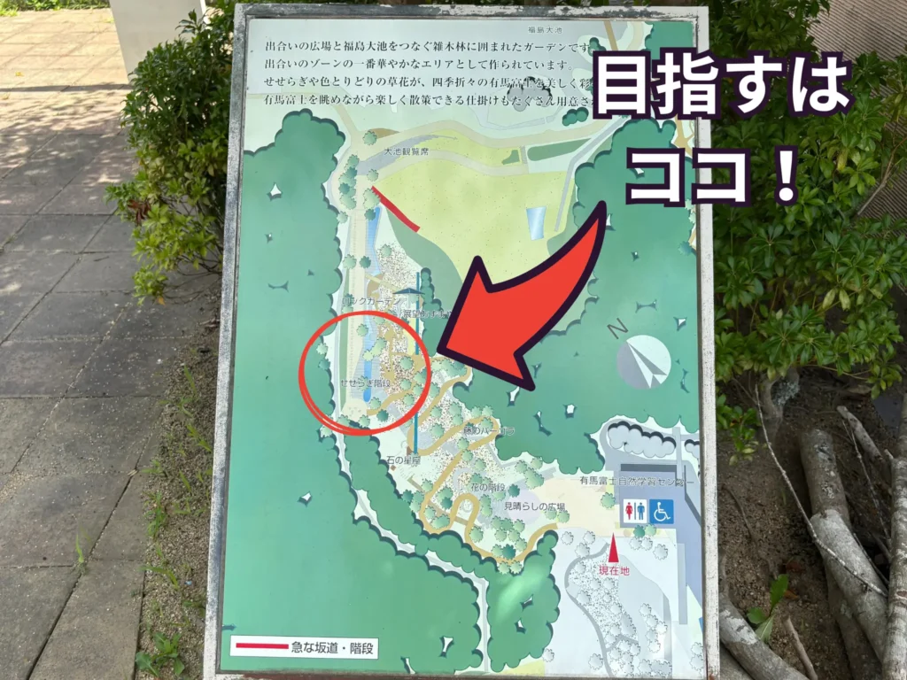 「せせらぎの流水」道順①